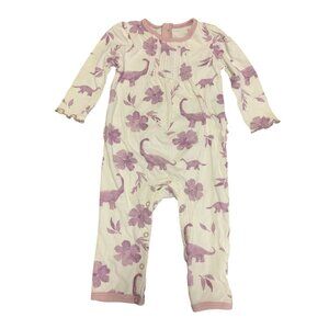 Burts Bees Baby 12M Organic‎ Cotton Dinosaur & Flower Bodysuit Onesie